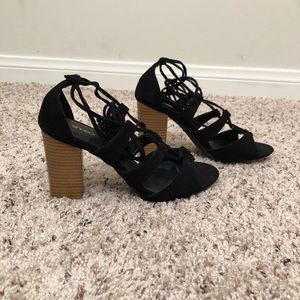 Black Ankle wrapped heels